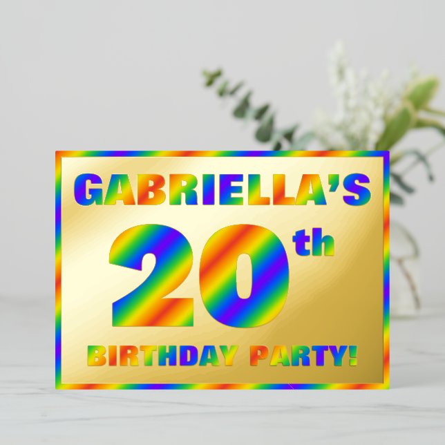 20th Birthday Party — Fun, Rainbow Spectrum “20” (Standing Front)