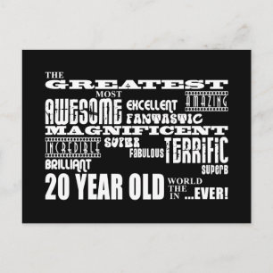 20th Birthday Party Greatest Twenty Year Old Postcard