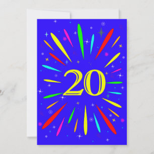20th Birthday Party Invitation Explosion 