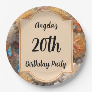 20th Birthday Party Paper Plate