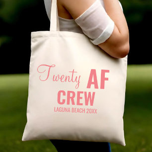 20th Birthday Party Twenty AF Crew Squad Group Tote Bag