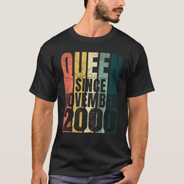 20th Birthday  Quarantine Queen Since November 200 T-Shirt (Front)