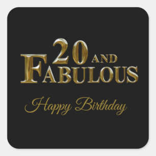 20th Birthday  Square Sticker