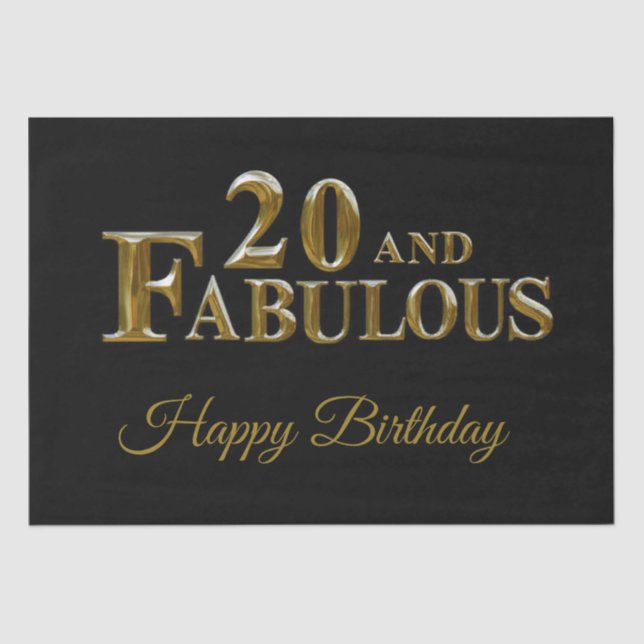 20th Birthday  Tissue Paper (Front)