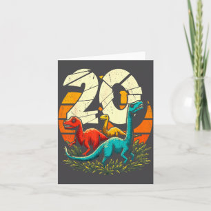 20th Birthday Trex Dinosaur 20 Year Old Boy Girl  Card