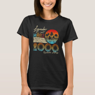20th Birthday Vintage Legendary Since March 2000 T-Shirt