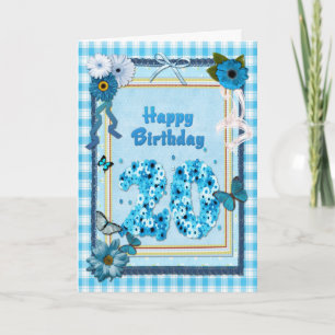 20th Birthday with a scrapbook effect Card