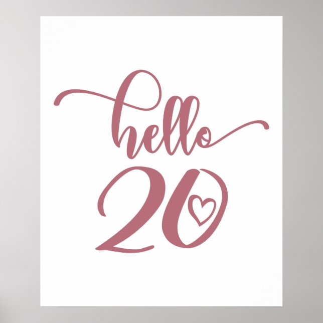 20th Birthday Women Hello 20 Cute 20 Years Old Poster (Front)