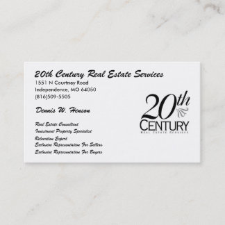 20th century logo (4), 20th Century Real Estate... Business Card