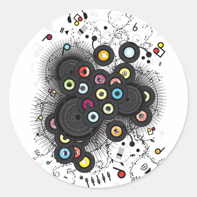 20th-Century Music Classic Round Sticker (Front)