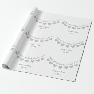 20th China wedding anniversary bunting design Wrapping Paper