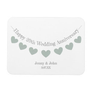 20th china wedding anniversary bunting gift magnet