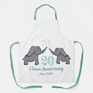 20th china wedding anniversary cute elephant apron