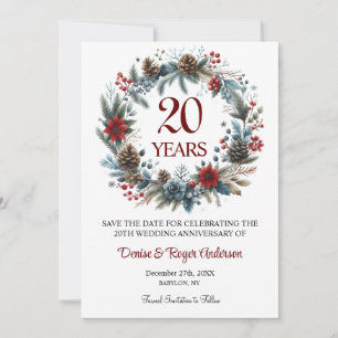 20th China Wedding Anniversary Winter Save The Date