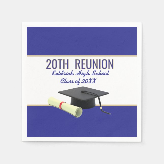 20th Class Reunion custom party Napkins (Front)
