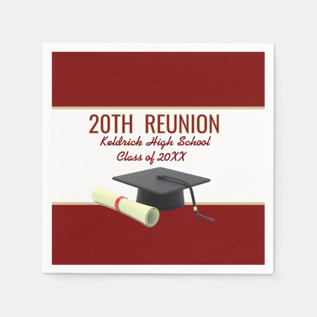 20th Class Reunion custom party Napkins (Front)
