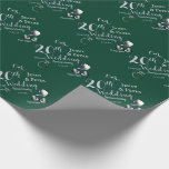 20th Emerald Porcelain Wedding Anniversary Wrapping Paper<br><div class="desc">For a fun vintage font with my emerald and porcelain graphics wrapping paper on your 20th wedding anniversary that is sure to delight them both! I'm available for any customisation you wish,  just message me and I'll get right back to you!</div>