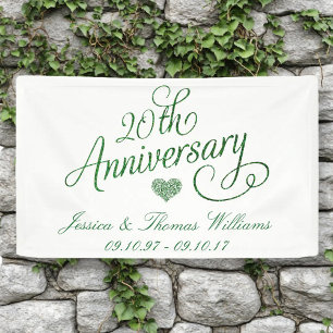 20th Emerald Wedding Anniversary Banner