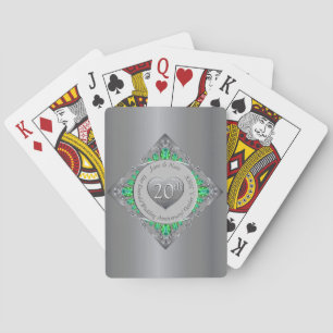 20th Emerald Wedding Anniversary Playing Cards