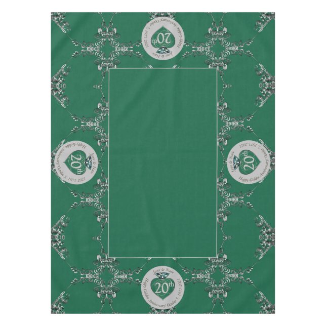 20th Emerald Wedding Anniversary Tablecloth (Front)