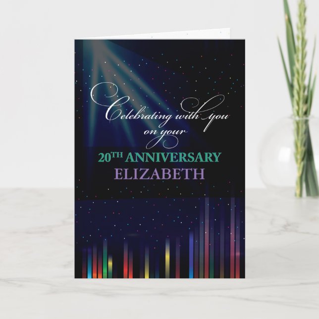 20th Employee Anniversary Sky, Customisable Black Card (Front)