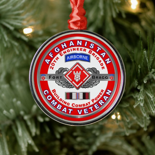 20th Engineer Brigade Afghanistan Veteran Metal Ornament (Tree)