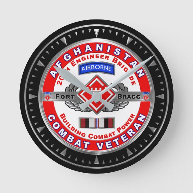 20th Engineer Brigade Afghanistan Veteran Round Clock (Front)