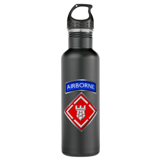 20th Engineer Brigade-Airborne  710 Ml Water Bottle (Front)