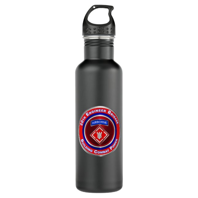 20th Engineer Brigade-Airborne 710 Ml Water Bottle (Front)