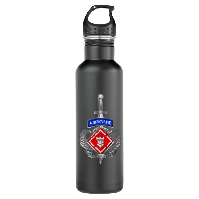 20th Engineer Brigade-Airborne Afghanistan Veteran 710 Ml Water Bottle (Front)
