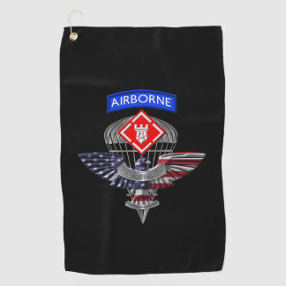 20th Engineer Brigade-Airborne Eagle Golf Towel