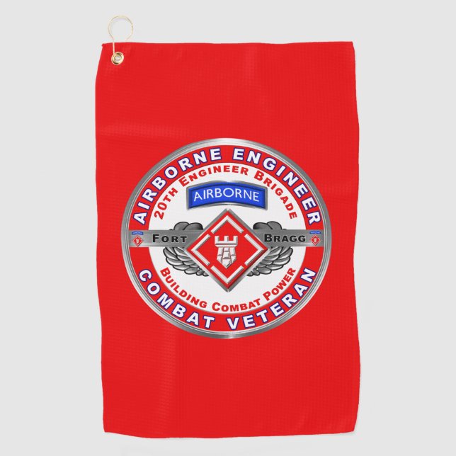 20th Engineer Brigade Airborne Golf Towel (Front)