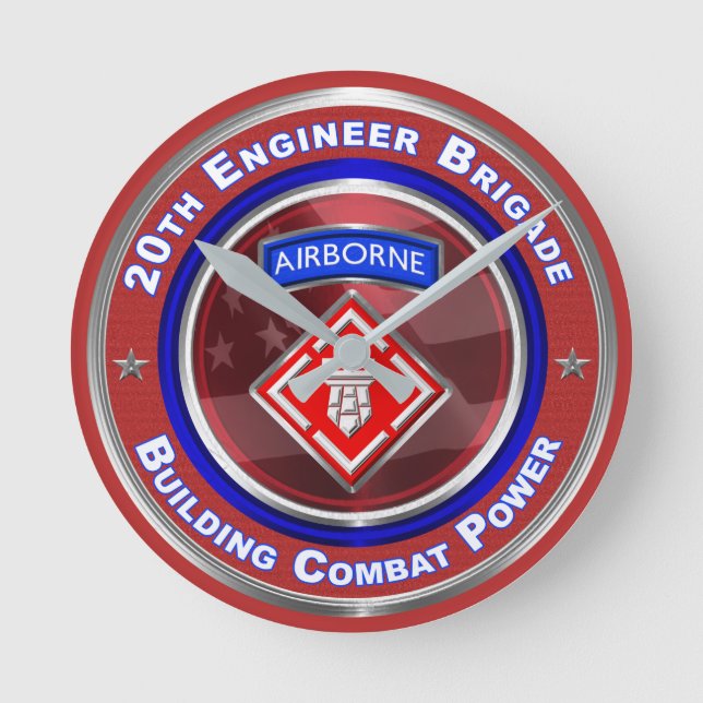 20th Engineer Brigade-Airborne Keepsake Round Clock (Front)