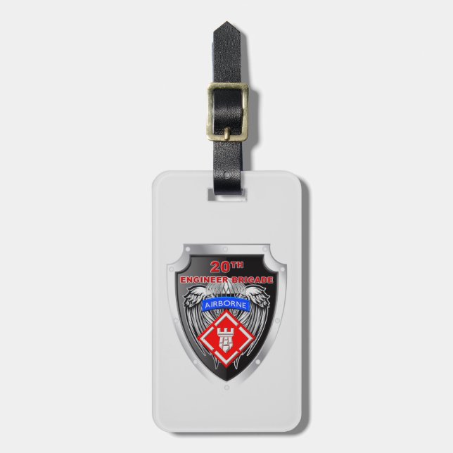 20th Engineer Brigade-Airborne Luggage Tag (Front Vertical)