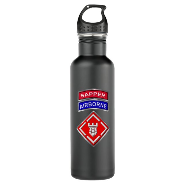 20th Engineer Brigade-Airborne Sapper 710 Ml Water Bottle (Front)