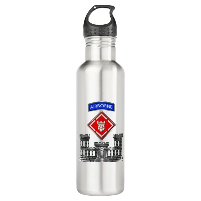 20th Engineer Brigade Engineer Castle 710 Ml Water Bottle (Front)