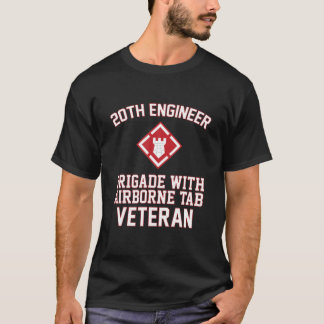 20Th Engineer Brigade With Airborne Tab Veteran Fa T-Shirt