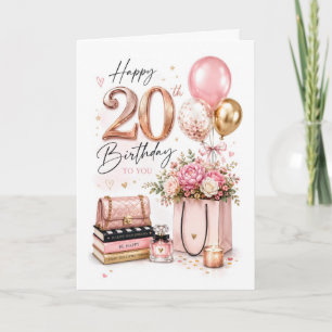20th Girl Elegant Birthday Card