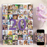 20th or Any Age 48 Photo Collage Big Birthday Card<br><div class="desc">Photo template big birthday card which you can customise for any age and add up to 48 different photos. The sample is for a 20th Birthday which you can edit and you can also personalise the message inside and record the year on the back. The photo template is ready for...</div>