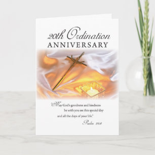 20th Ordination Anniversary, Cross Candle Card