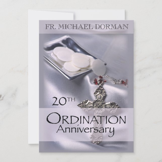 20th Ordination Anniversary Invitation, Custom Nam Invitation (Front)