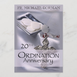 20th Ordination Anniversary Invitation, Custom Nam Invitation