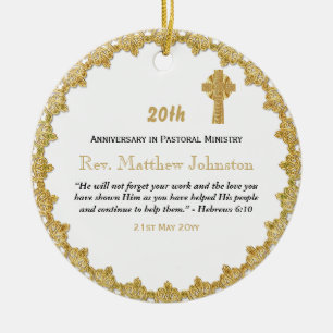 20th Ordination Anniversary Personalised Scripture Ceramic Ornament