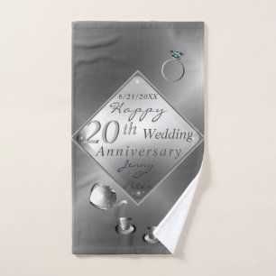 20th Platinum Emerald Anniversary Bath Towel Set