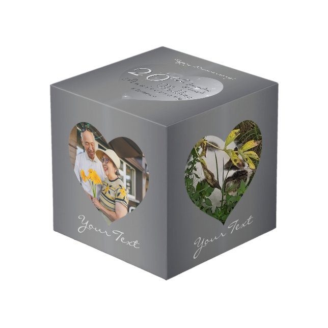 20th Platinum Heart Frames 4 Photos (Front Angled)