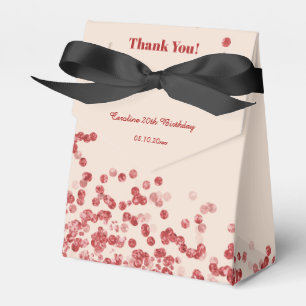 20th Ruby Red Glitter Champagne Birthday Favour Box