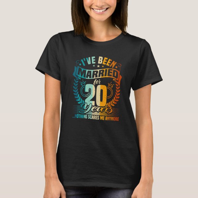 20th Wedding Anniversary, 20 Years Married, Husban T-Shirt (Front)
