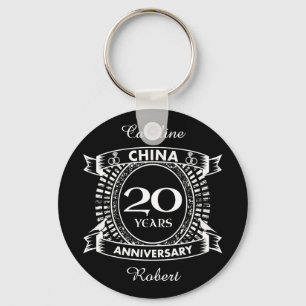 20TH wedding anniversary china Key Ring