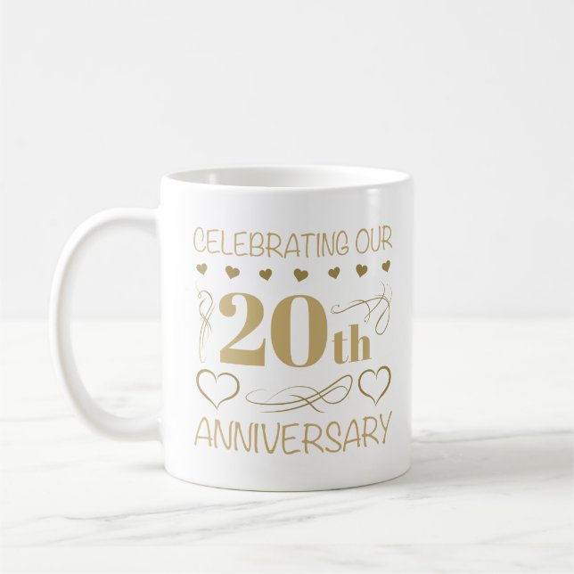 20th Wedding Anniversary Coffee Mug (Left)