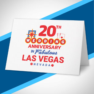 20th Wedding Anniversary Couples Las Vegas Trip Card